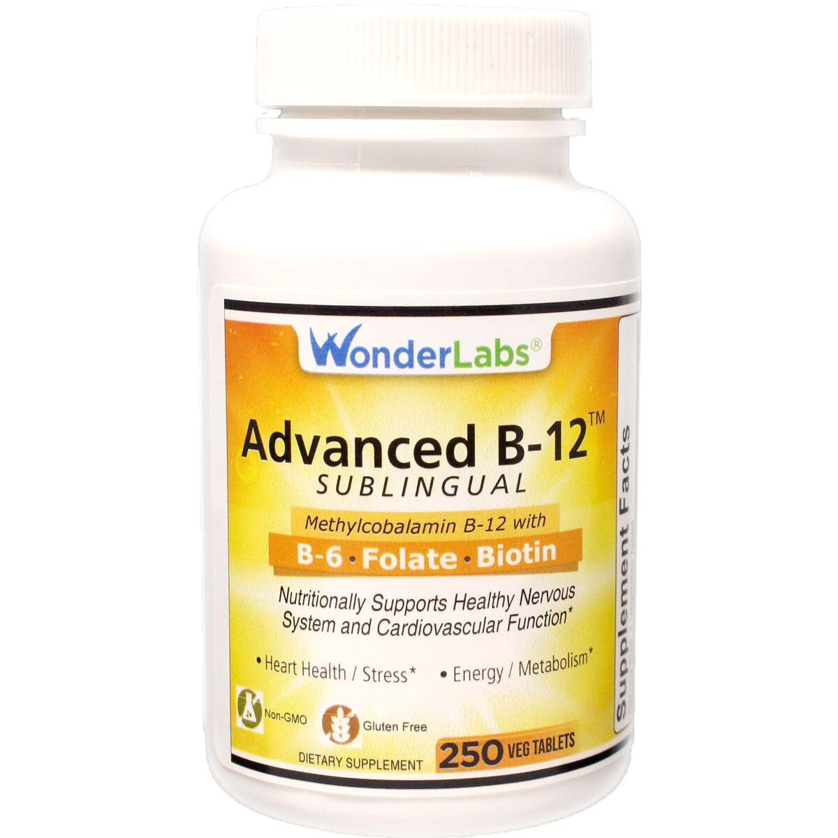 Sublingual Methylcobalamin Vitamin B12 1000mg, B6, Folic Acid & Biotin