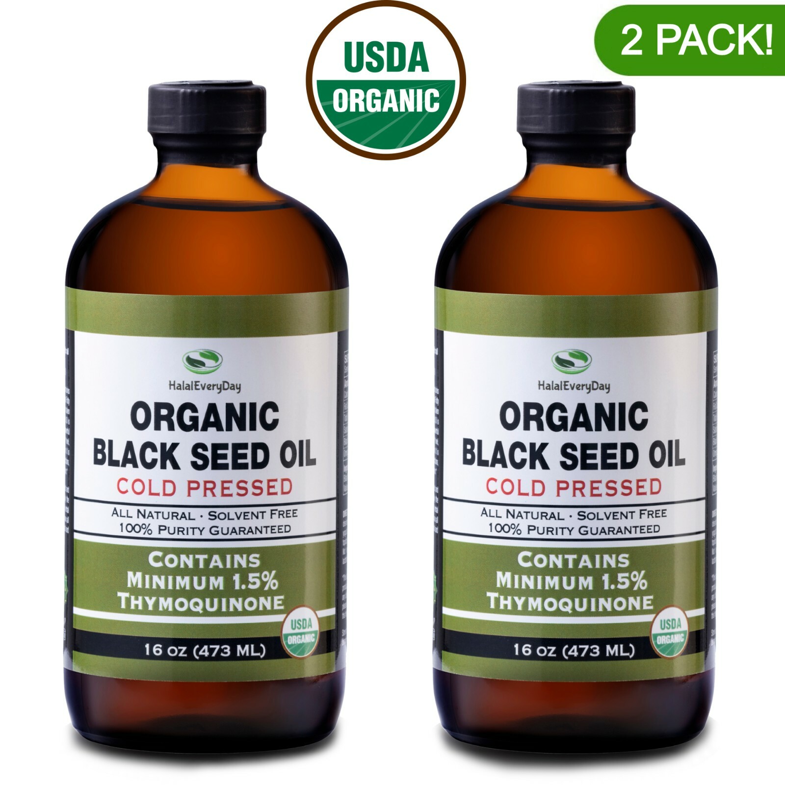 Black Seed Oil 32 oz – USDA Organic 100% Pure COLD PRESSED Cumin Nigella Sativa