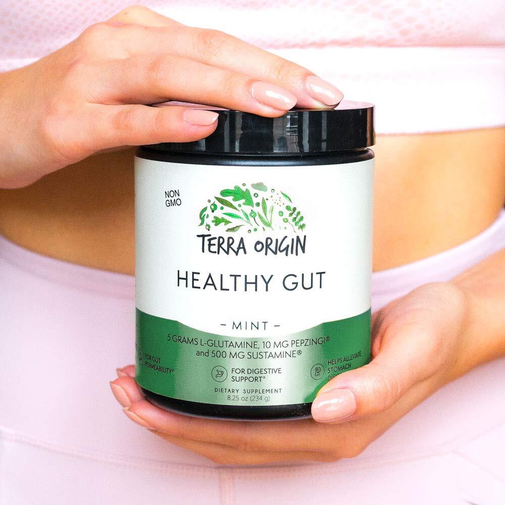 TERRA ORIGIN Healthy Gut Mint Flavor |30-Servings with L-Glutamine Zinc Gluco…