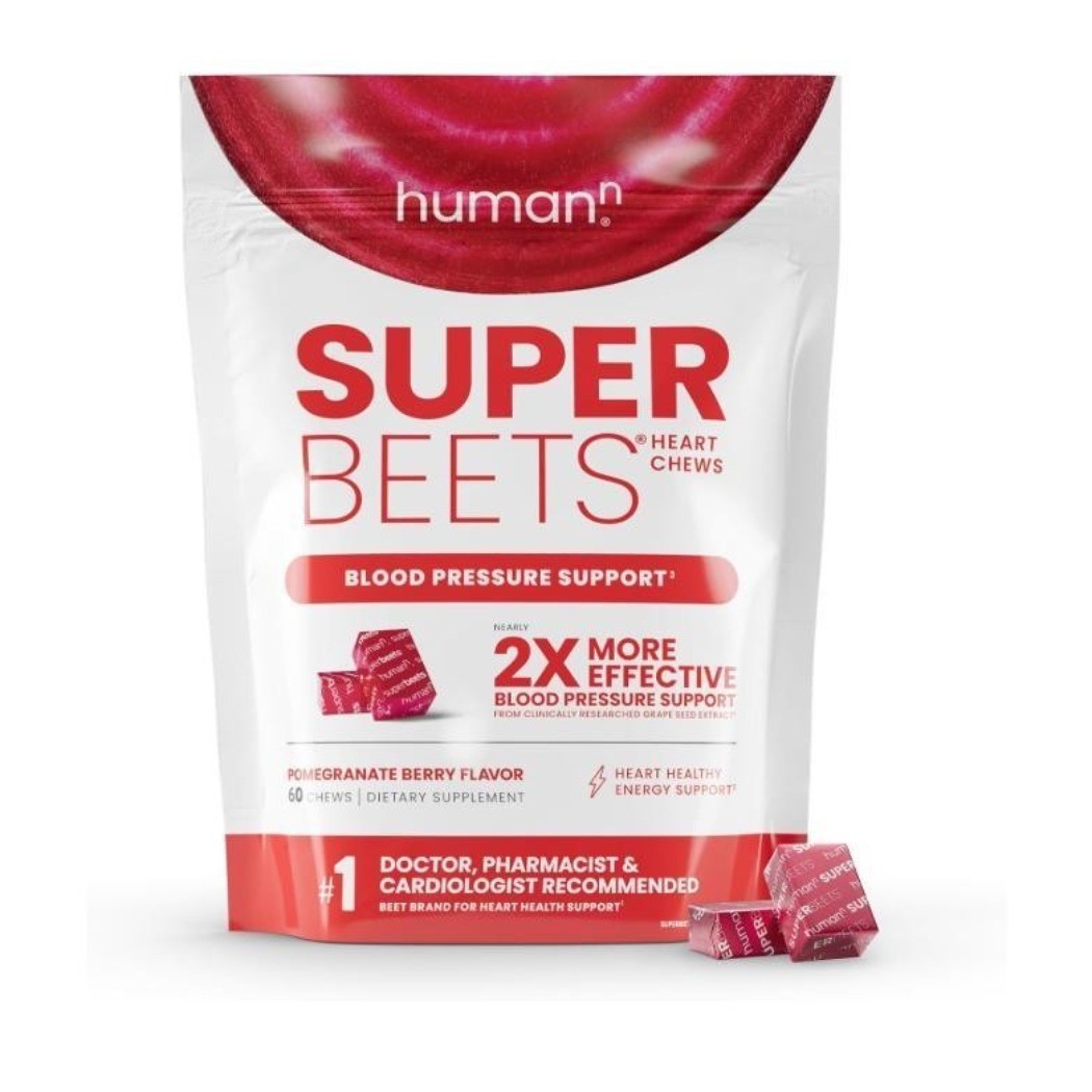 NEW Humann SuperBeets Heart Chews Beet Root Grape Seed Extract 60 Count