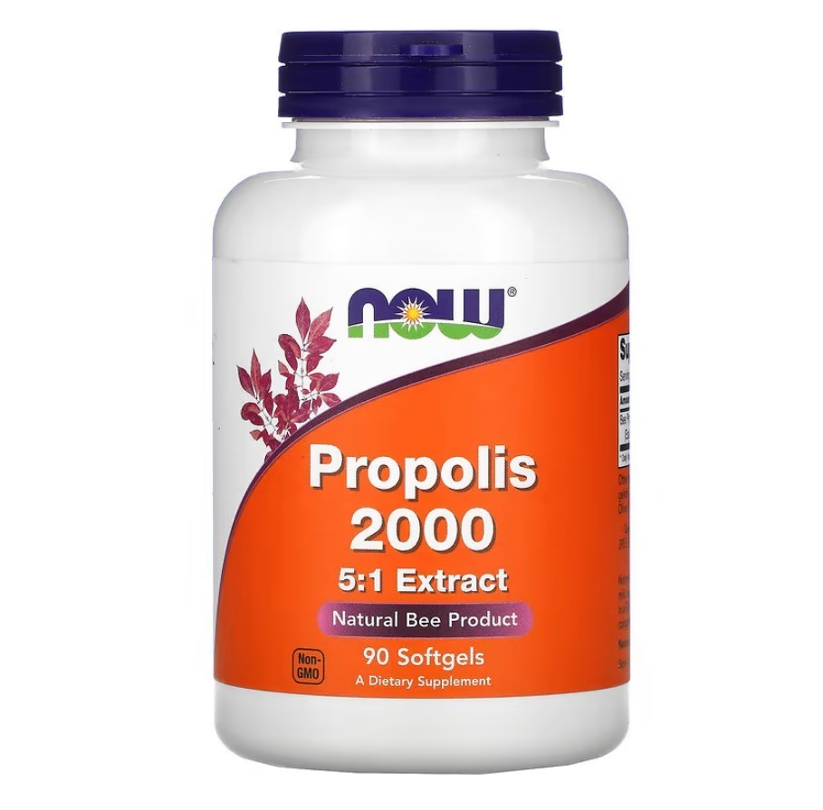 NOW Foods Propolis 2000 5:1 Extract 90 Softgels 08/2028 EXP