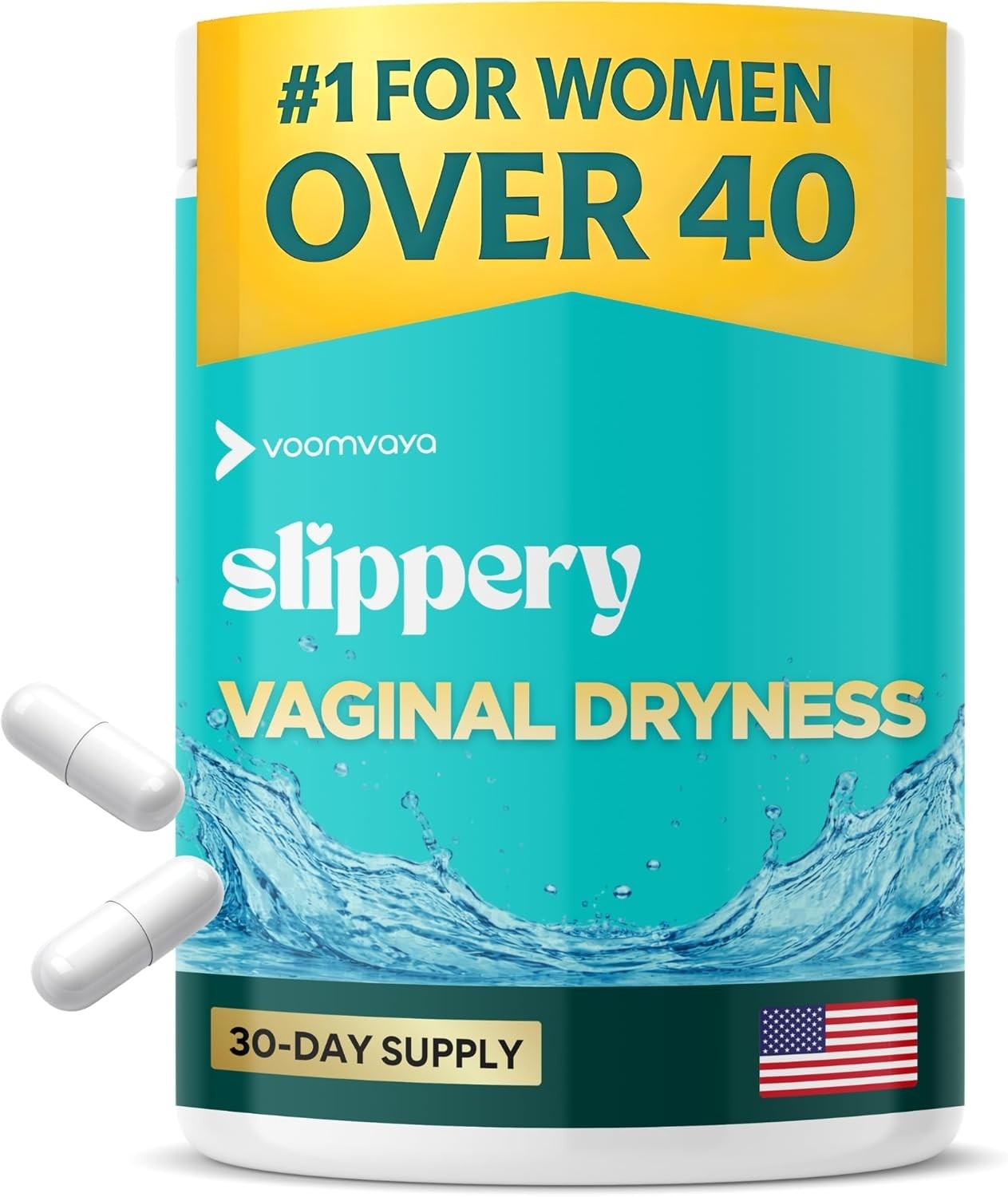 VoomVaya Slippery – Vaginal Dryness Relief for Women Over 40 – with Slippery Elm