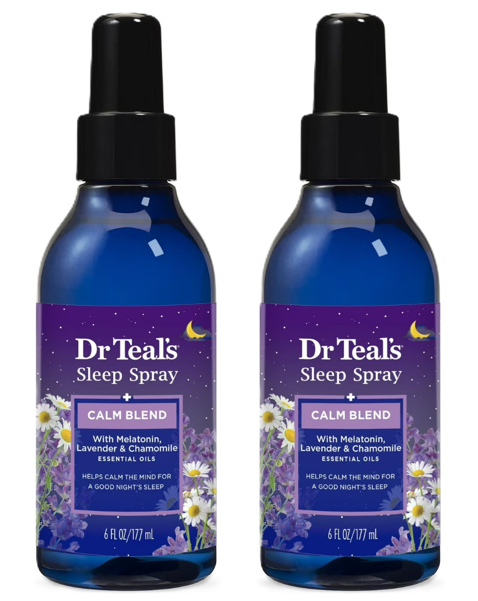 Dr Teal’s Sleep Spray with Melatonin & Essential Oils, 6 fl oz, Spray Bottle 2pk