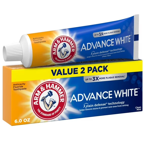 Advance White, Anticavity Fluoride Toothpaste, Clean Mint, Twin Pack, 6 oz