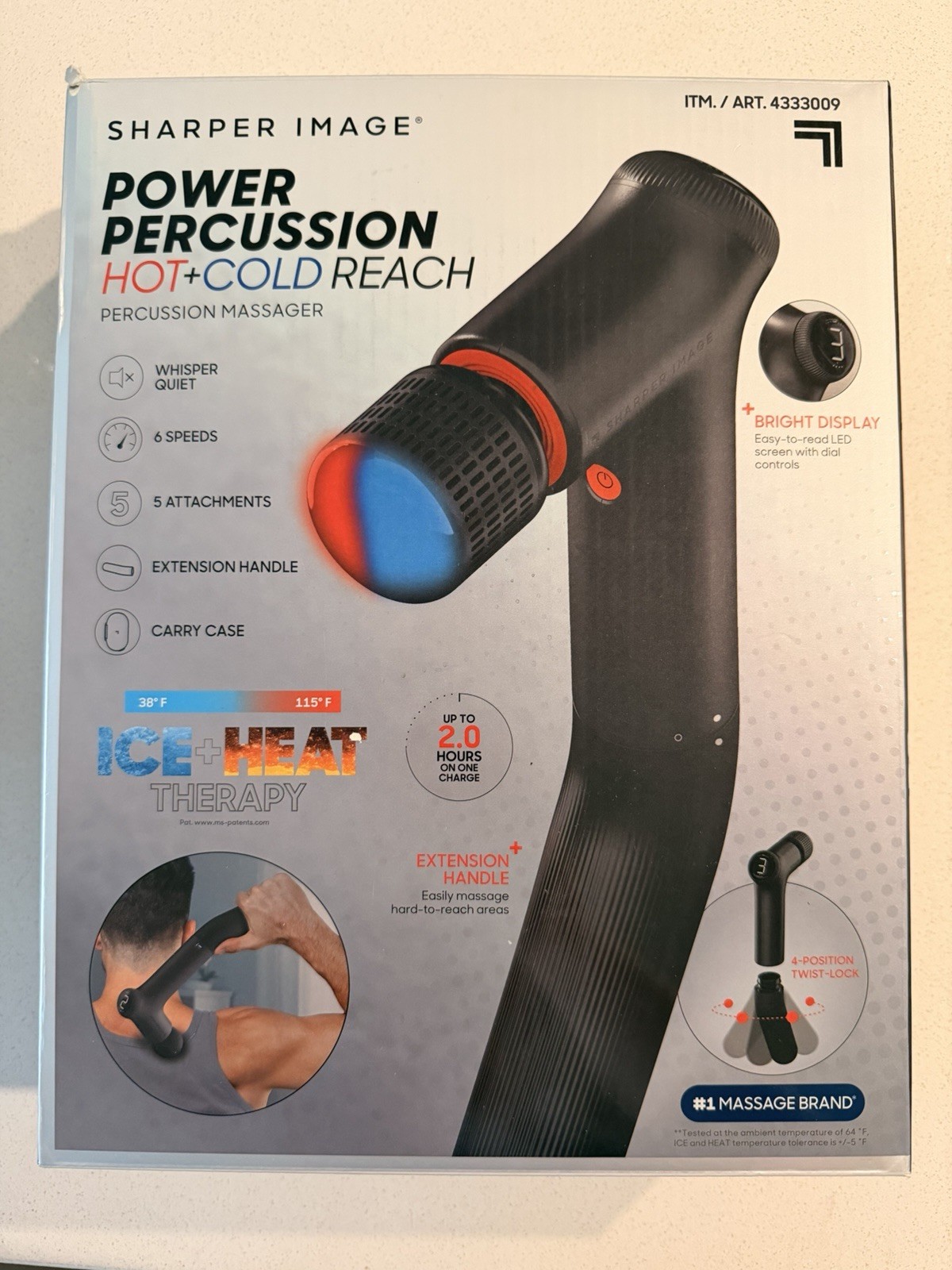 Sharper Image Power Percussion Hot + Cold Reach Percussion Massager – Used, Good