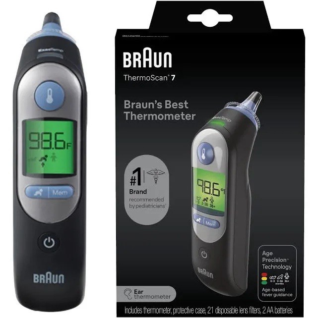 Braun ThermoScan 7+ Connect Ear Thermometer Age Precision, Black-Brand New
