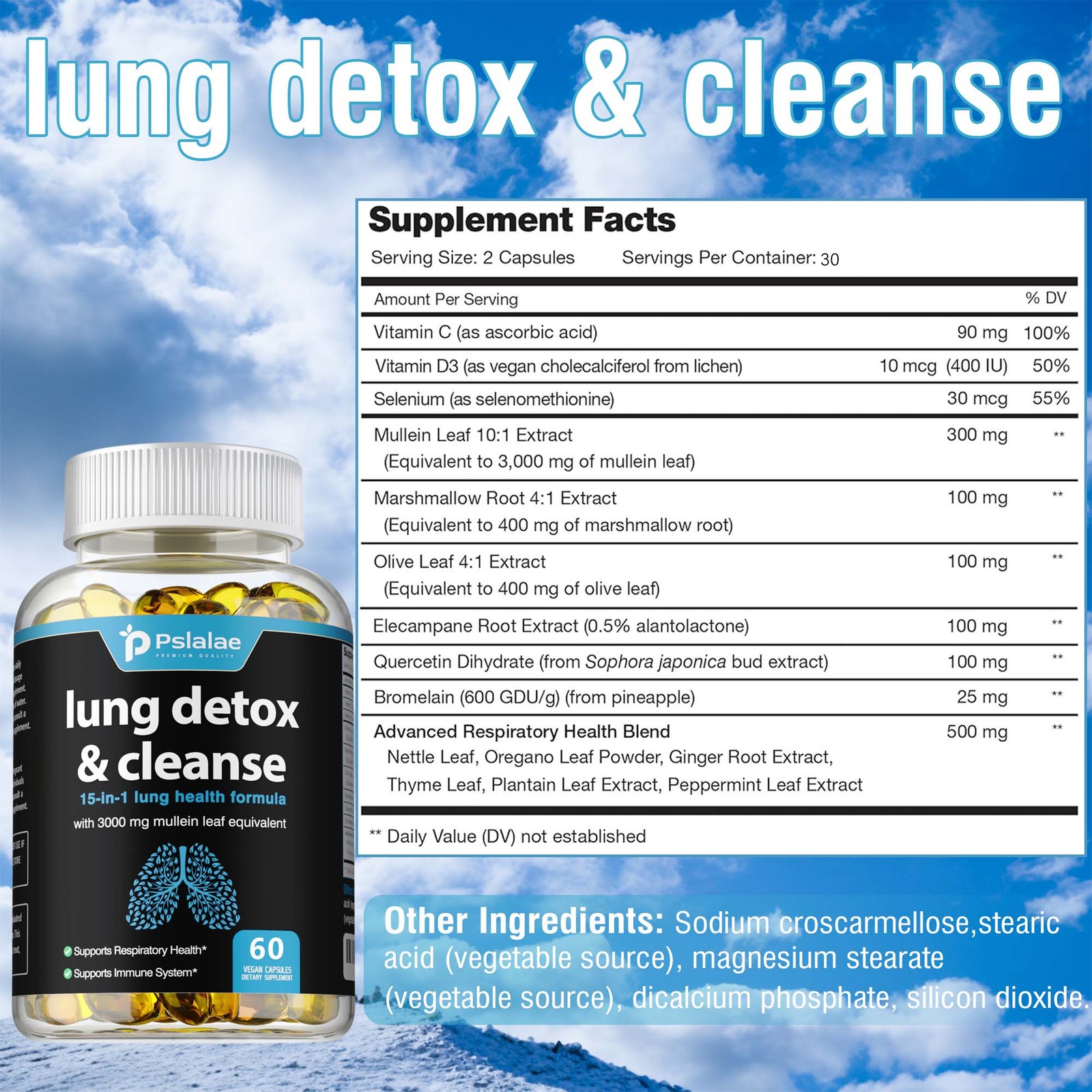 Lung Detox & Cleanse -Mullein Leaf -Respiratory Health, Digestive Support