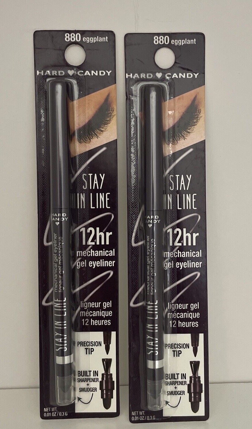 2 HARD CANDY Stay In Line 12hr Mechanical Gel Eyeliner 880 Eggplant (Purple) Nib