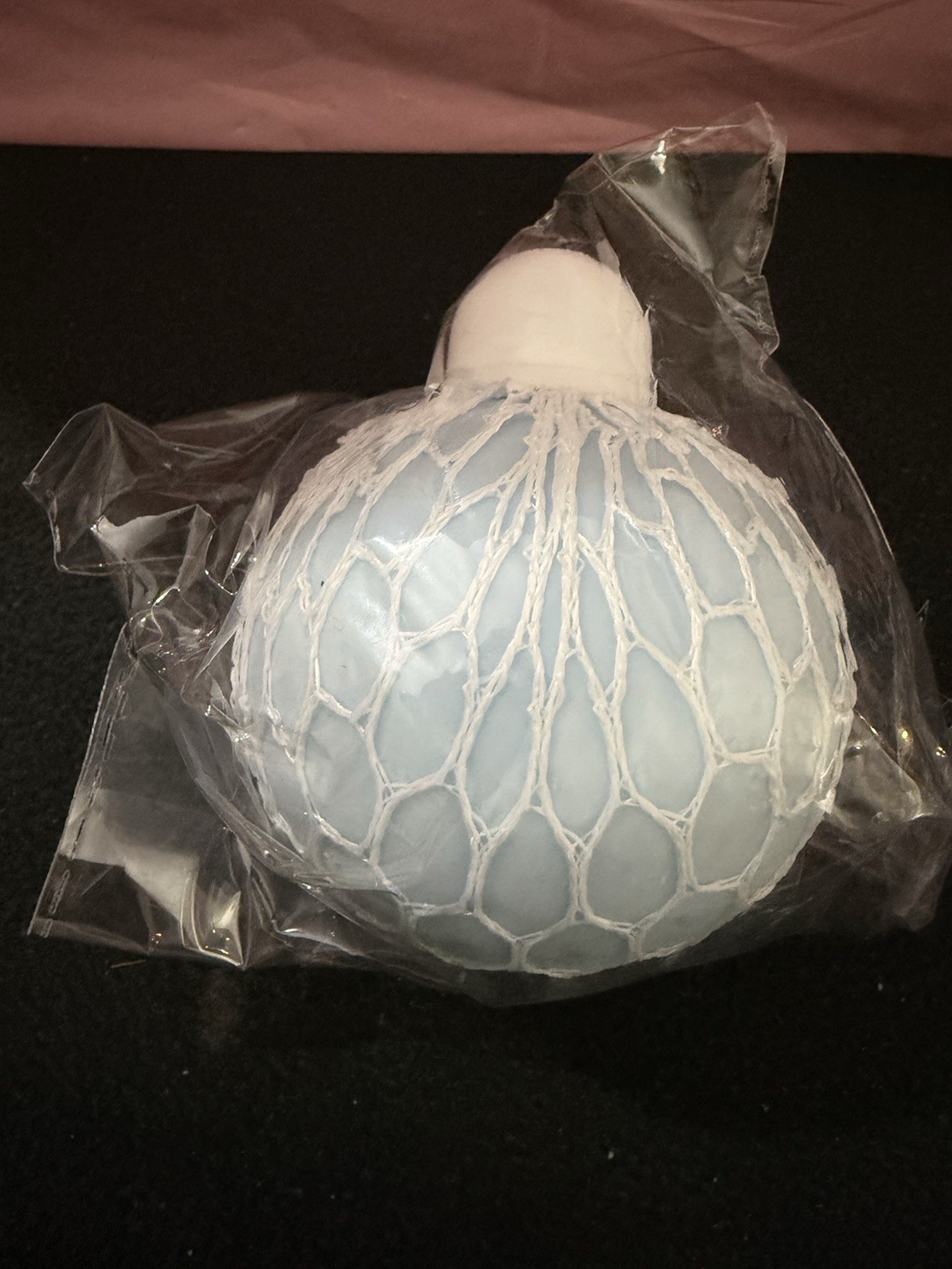 Blue & White Mesh Cover Gel Squeeze Stress Ball Toy 3in FB26203-32