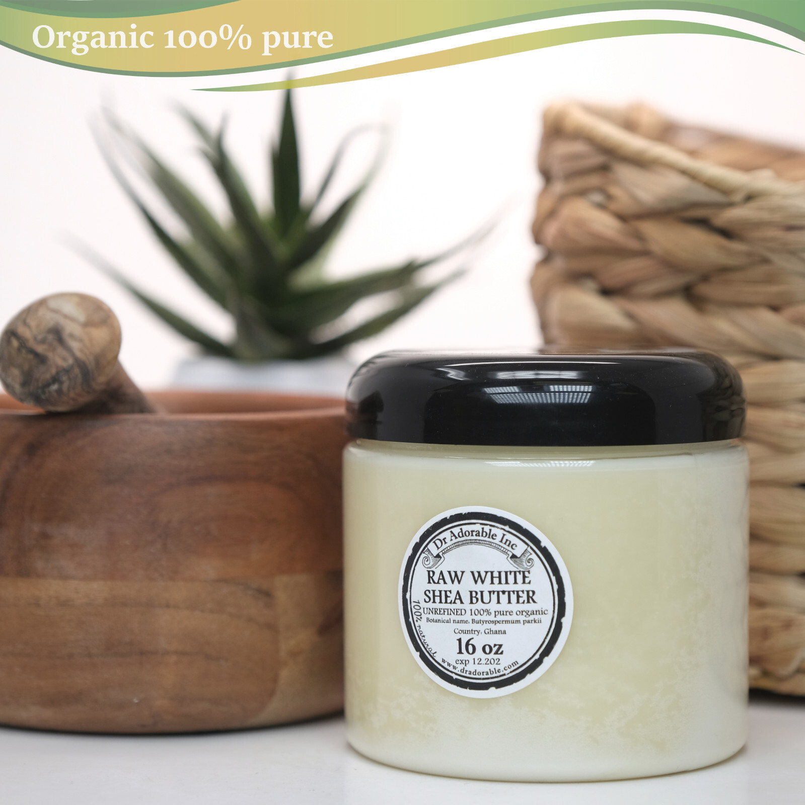 Premium High Quality WHITE Shea Butter Unrefined Raw Organic 16 OZ