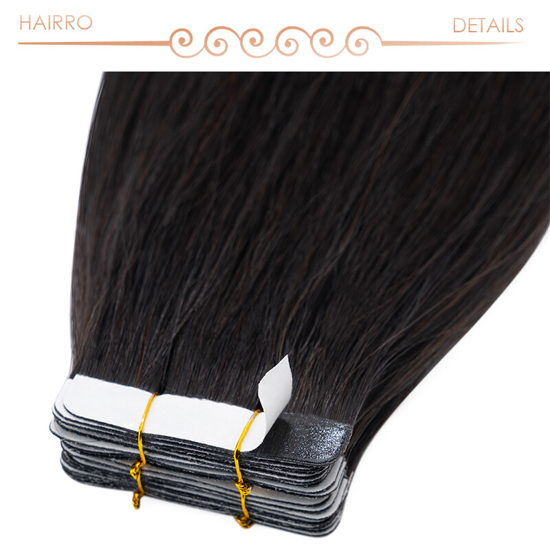 HAIRRO-USA Tape In 100% Human Hair Extensions Invisible Remy Hair Thick End 50GR