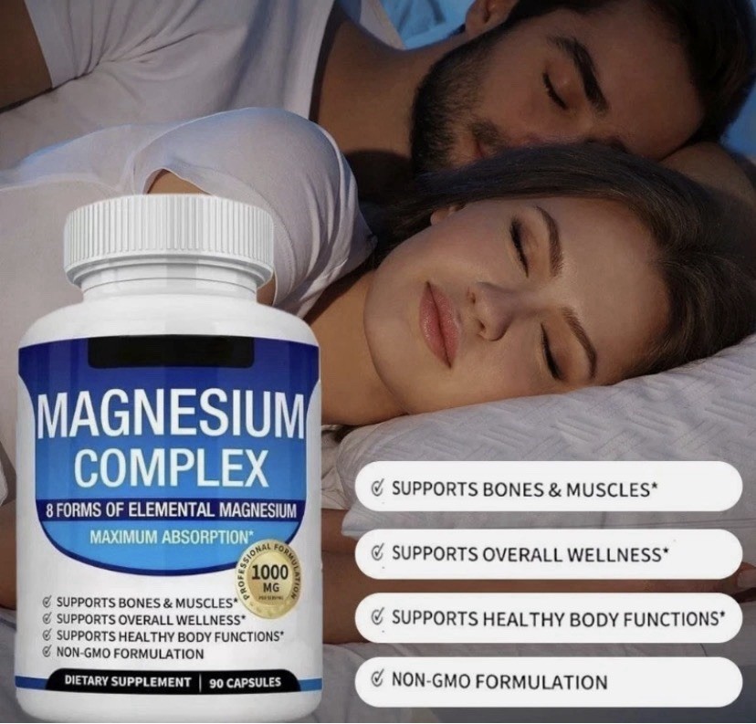 90 Capsules 1000mg Magnesium 8-Month Supply complex Glycinate