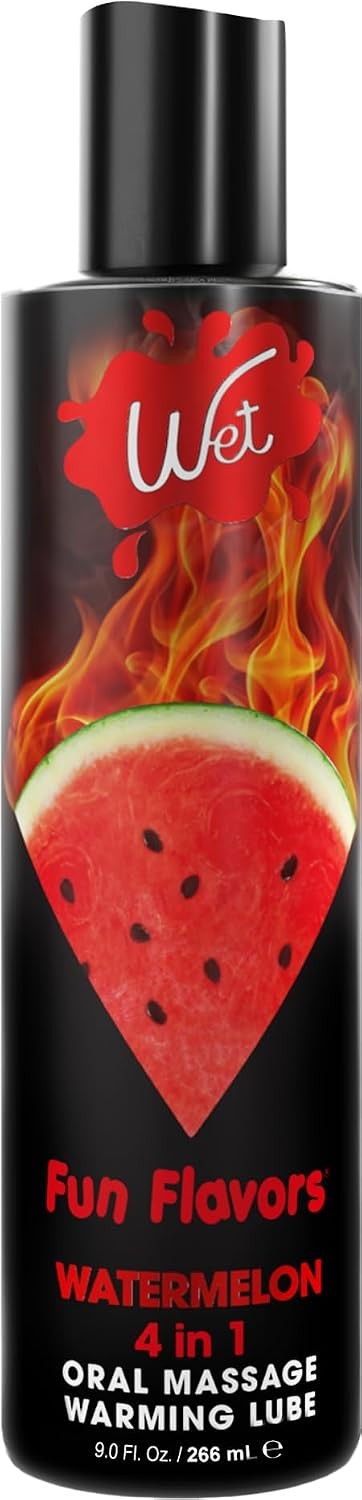 Wet Fun Flavors 4 in 1 Warming Watermelon Lubricant, 9 Fl Oz