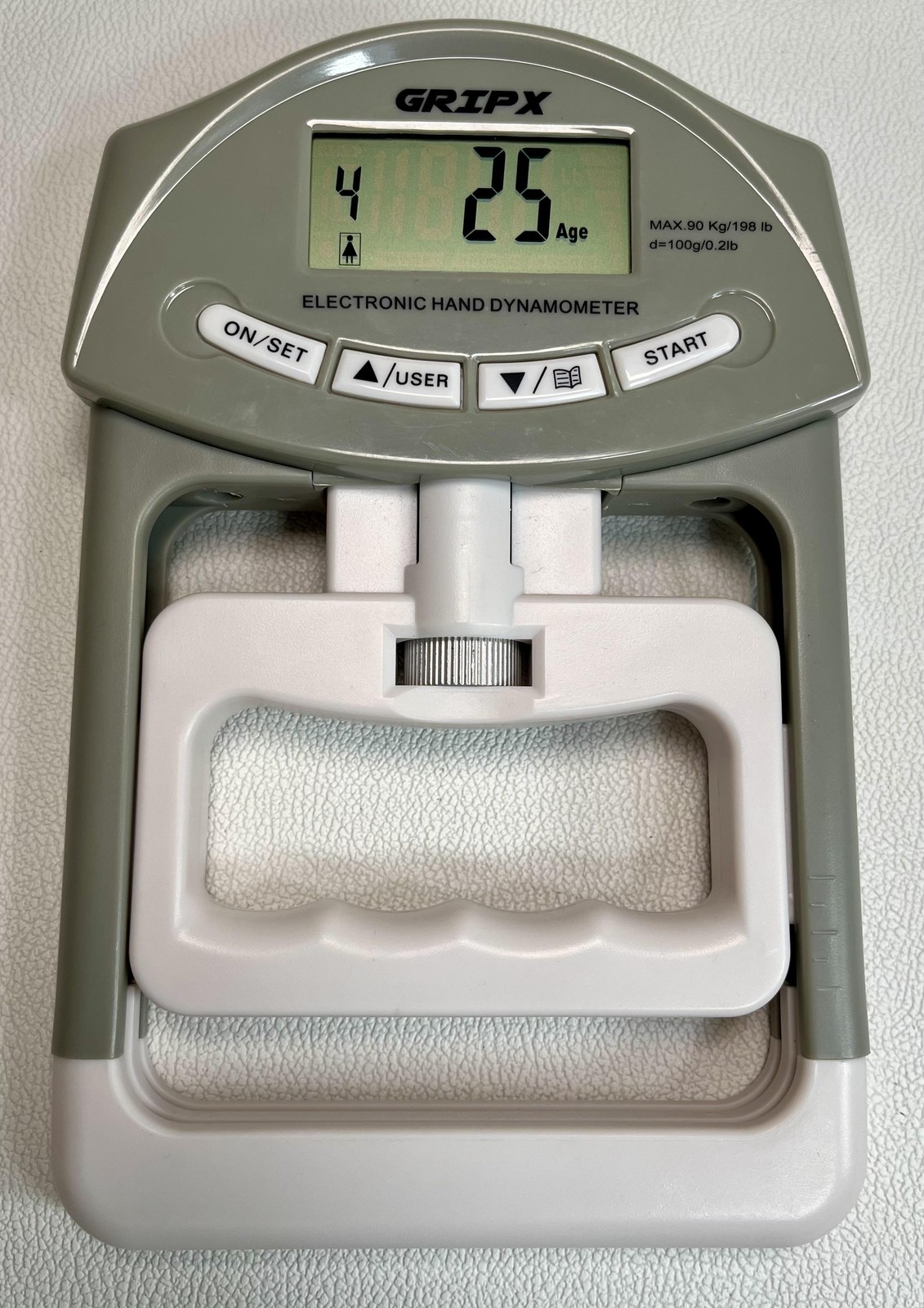 GRIPX Electronic Hand Dynamometer Grip Strength Tester 198 lb LCD Fitness Tool