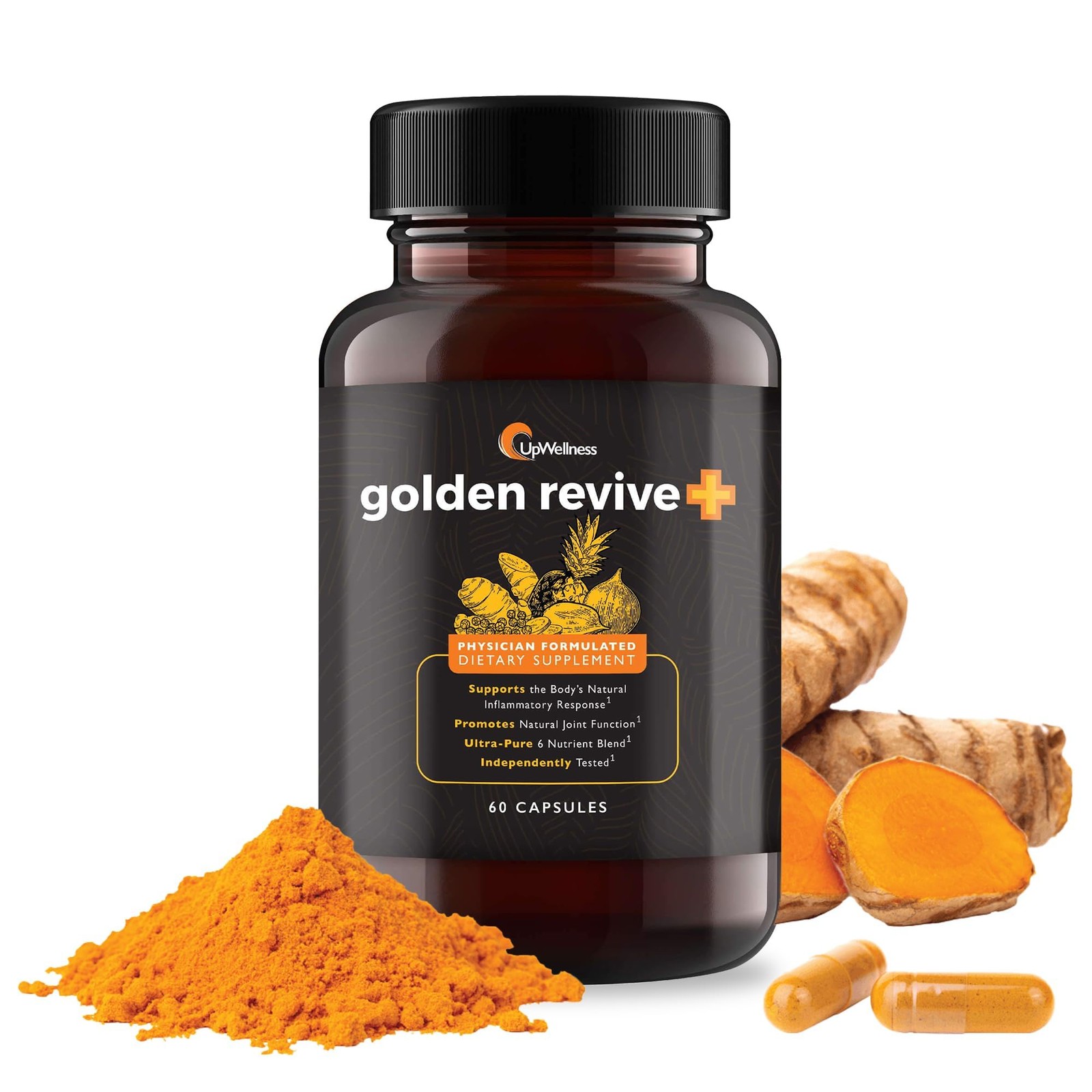 UpWellness Golden Revive + Joint Support Supplement 60 Count (Pack of 1)