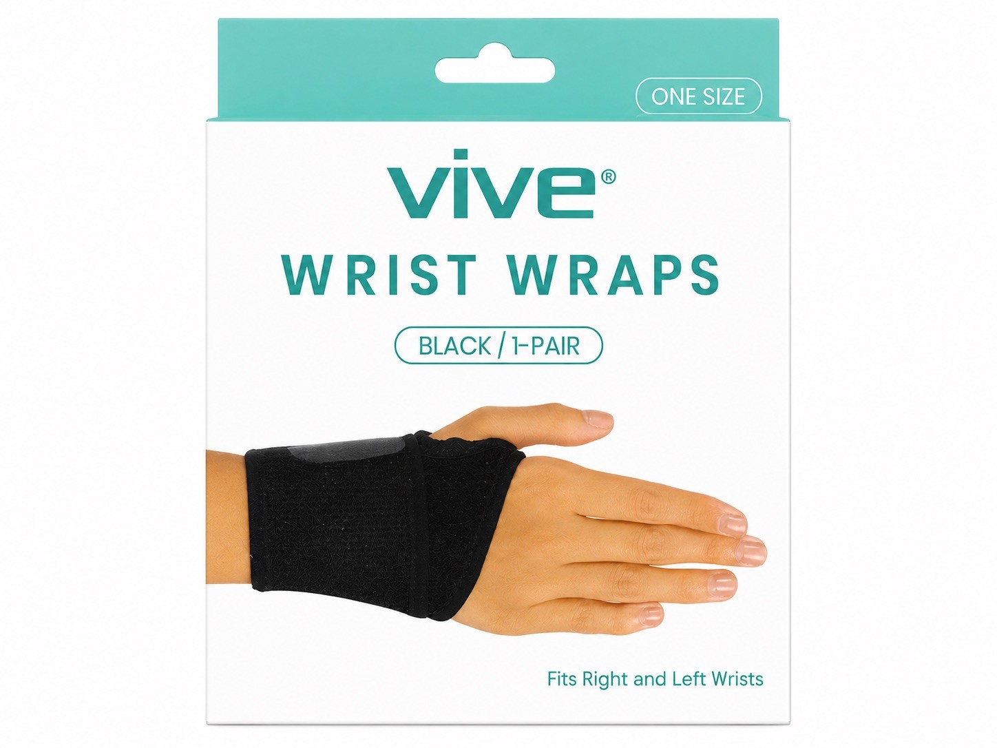 Vive Wrist Wraps Black One Pair One Size Universal and Unisex