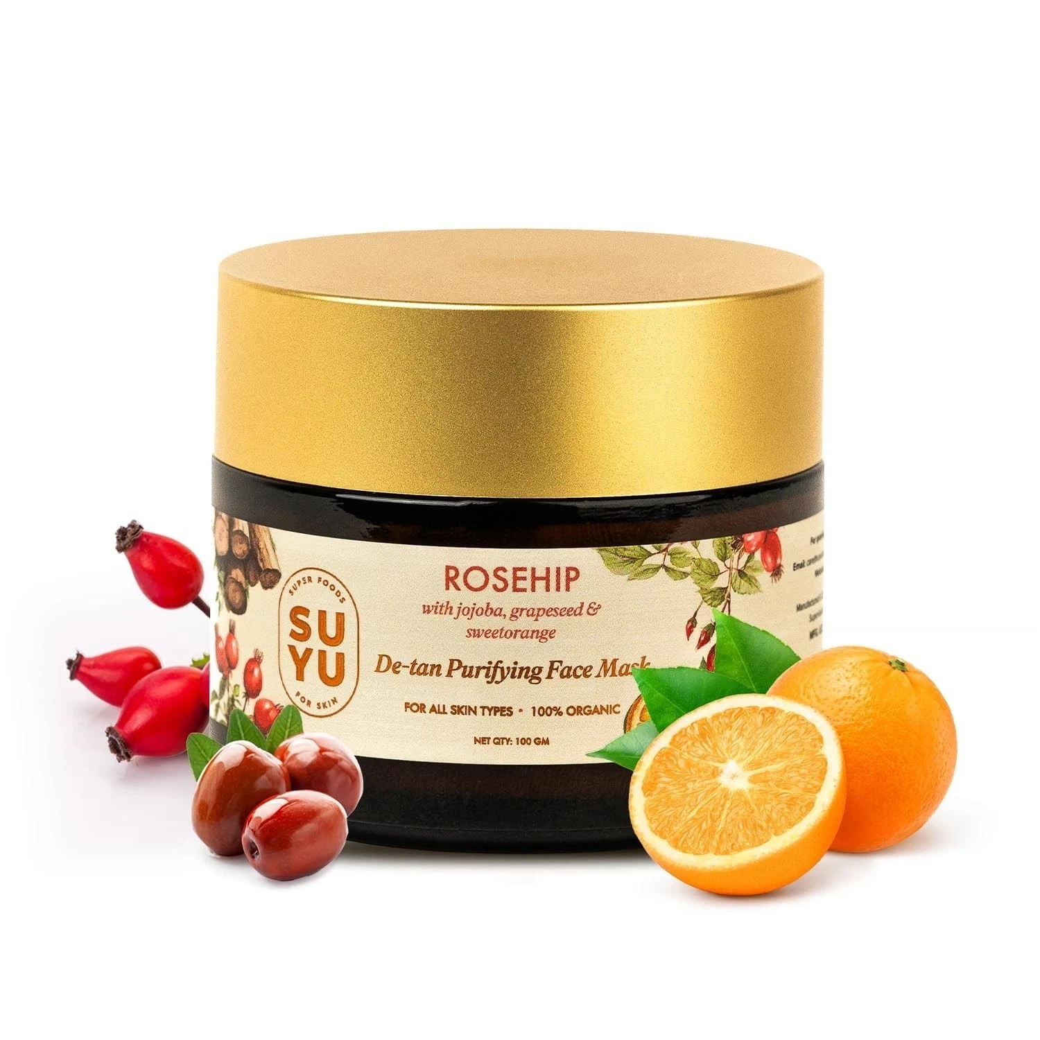 Suyu Rosehip De Tan Purifying Face Mask For All Skin Types 100gm