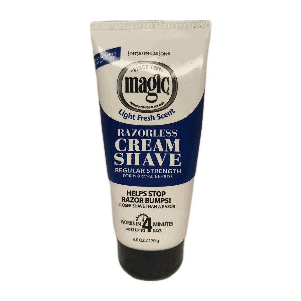 SoftSheen Carson MAGIC Razorless Cream Shave Light Fresh Scent Regular 6.0 oz