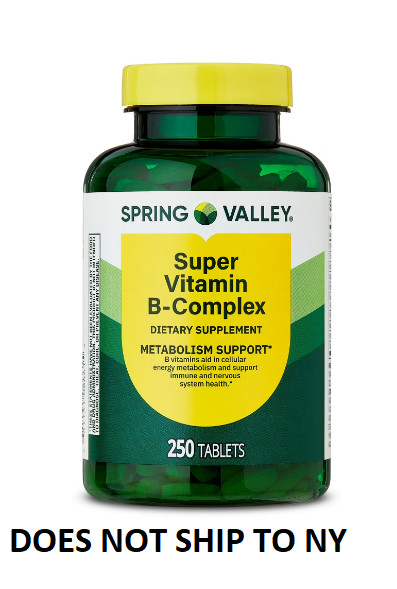 Spring Valley Super B-Complex 250 Tablets – Dietary Supplement, Free Shipping