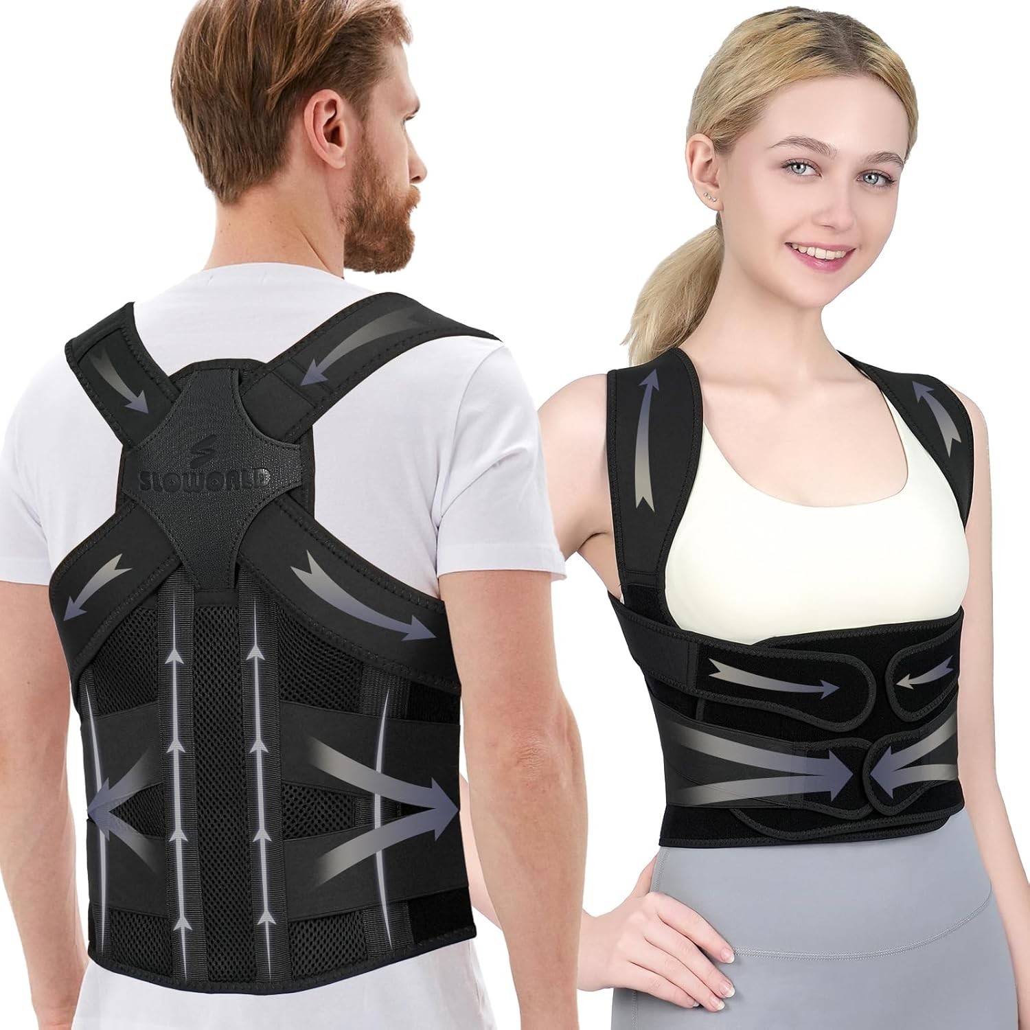Luxury Posture Corrector & Back Brace – Adjustable Relief for Back Pain, Medium