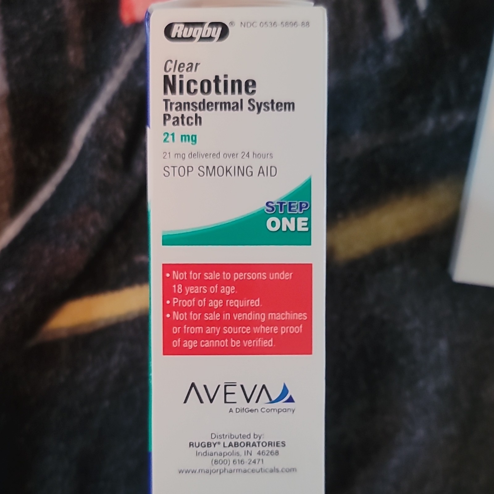 Rugby Clear Nicotine Patch Step 1 21mg 14 Ct Lot 58397 Exp 2029/03