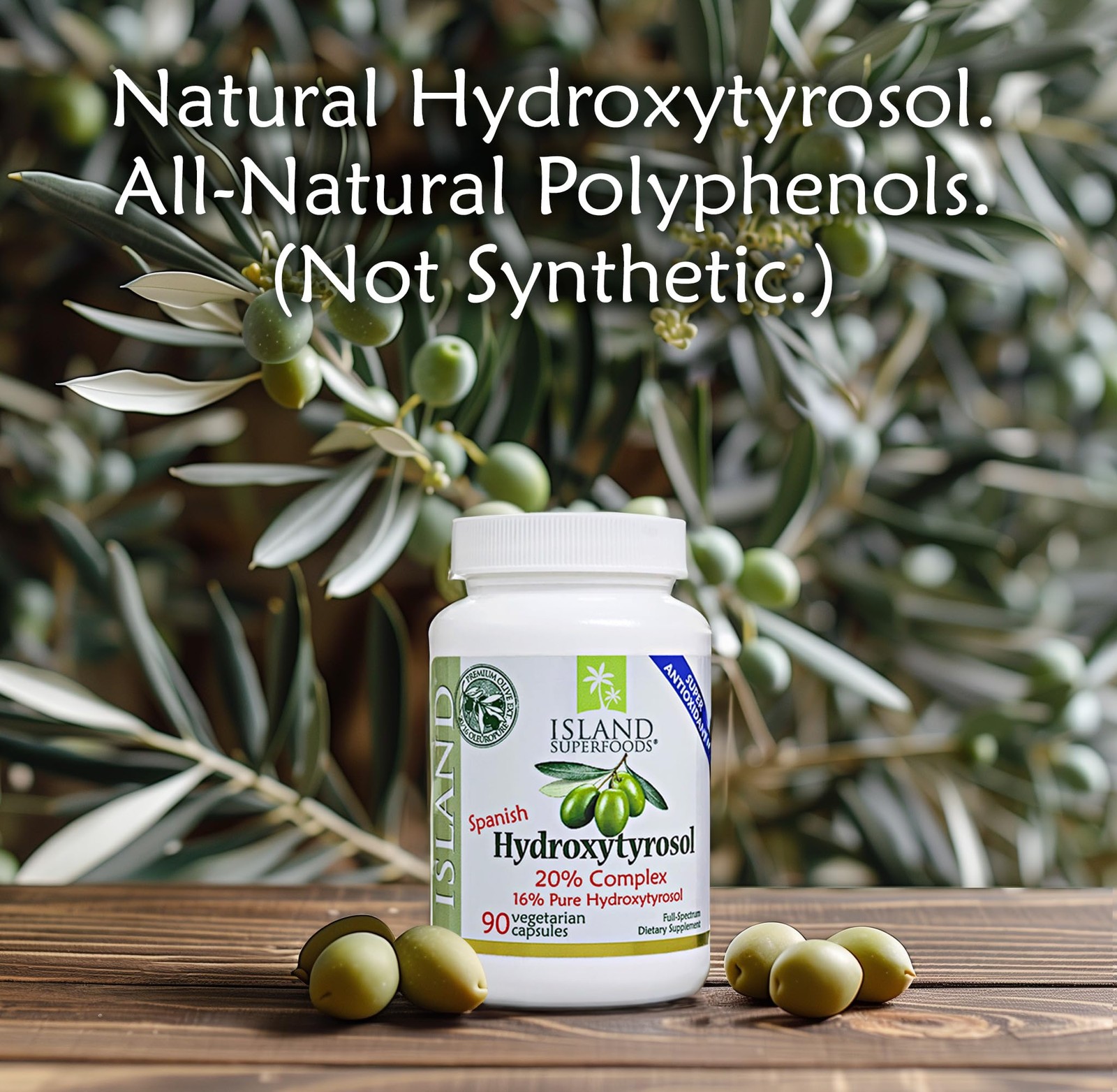 , 20% Hydroxytyrosol Complex™ Olive Fruit Extract Super Strength 100% Grown …