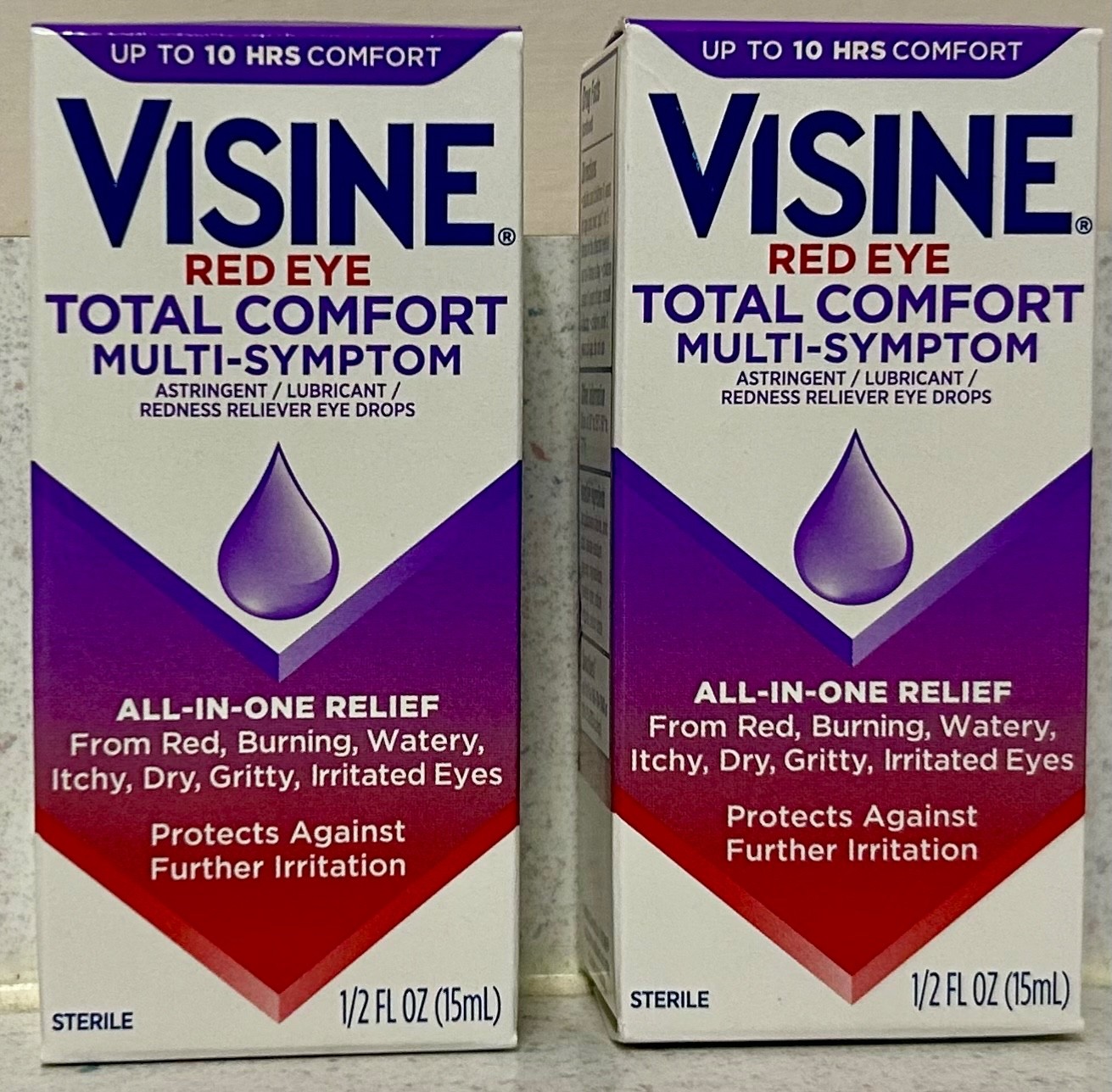 2 Visine Red Eye Total Comfort Multi-Symptom Eye Drops, 0.5 fl. oz. 1/2027