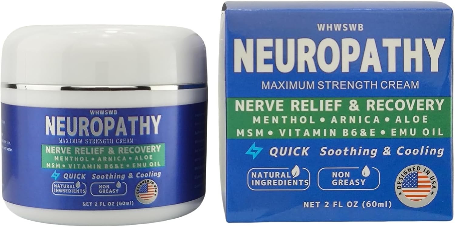 Neuropathy Nerve Relief Cream – Maximum Strength for Feet, Hands, Legs, Toes…