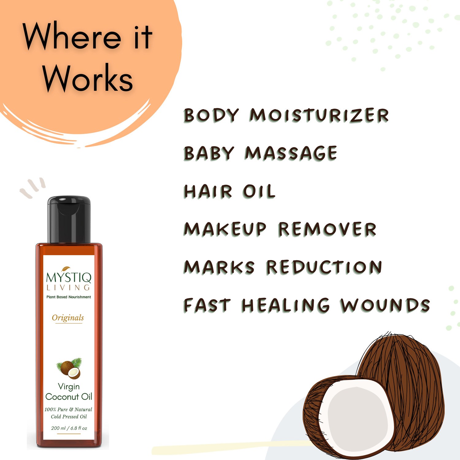 Mystiq Living Originals – Virgin Coconut Oil – 200 ML