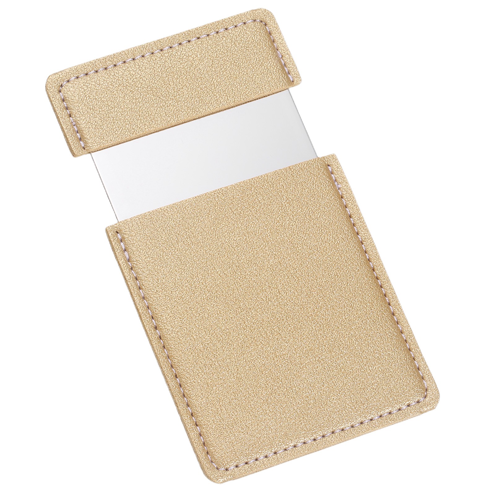 Small Pocket Mirror Travel Mirror Stainless Steel Gold 2.44 x 3.74 Inch