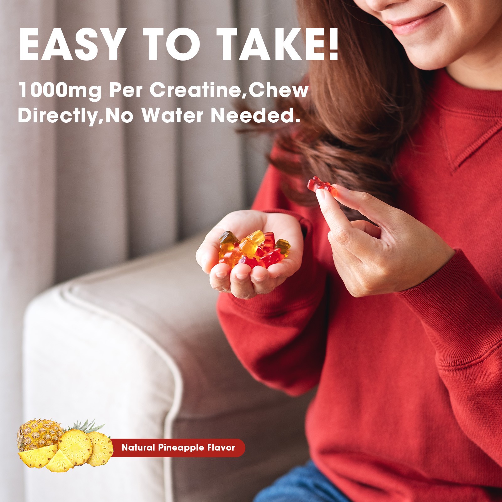 Creatine Monohydrate Gummies Increase Strength Muscle Gain 60ct