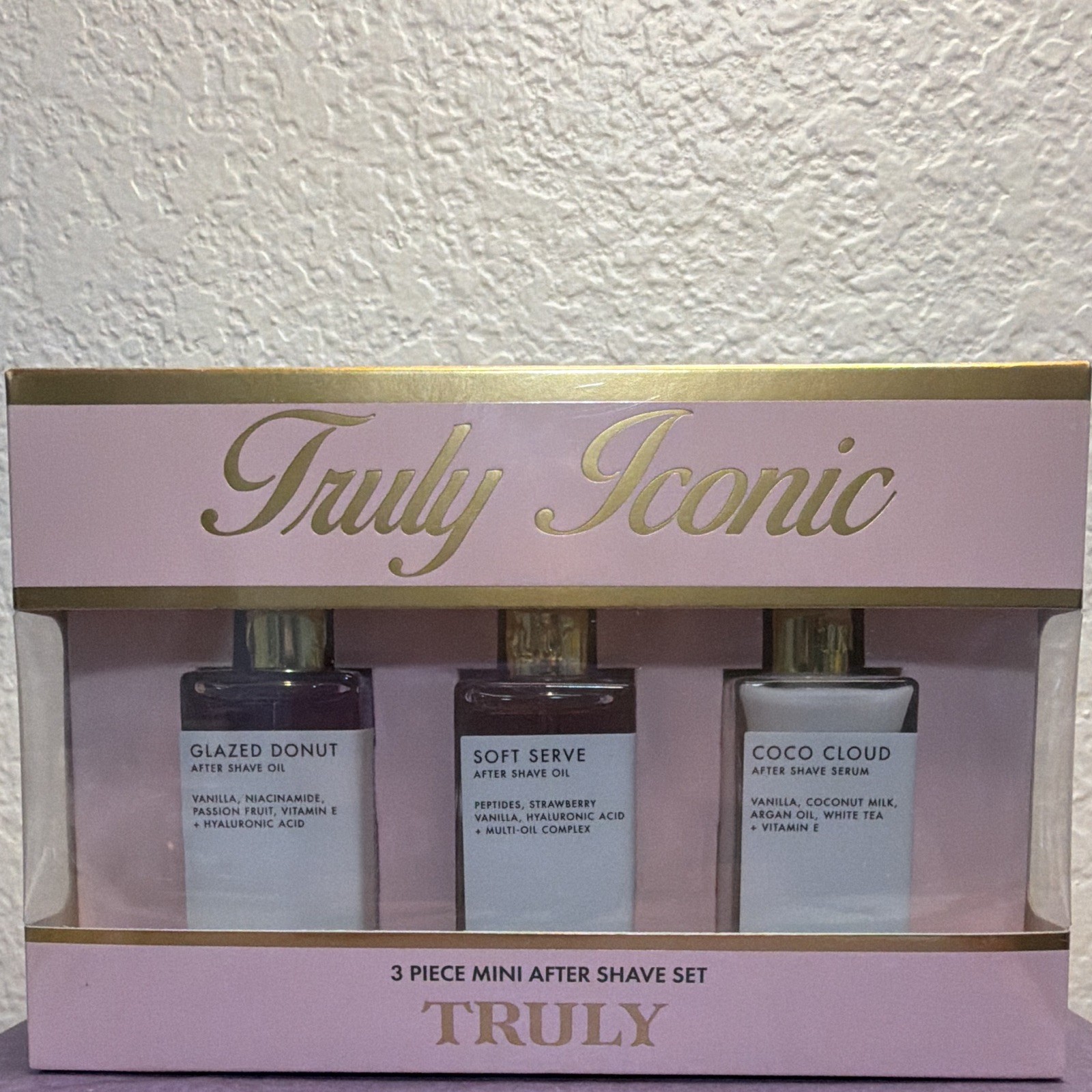 Truly Iconic Mini After Shave Oil + Serum Set Hydrating Niacinamide 0.7oz