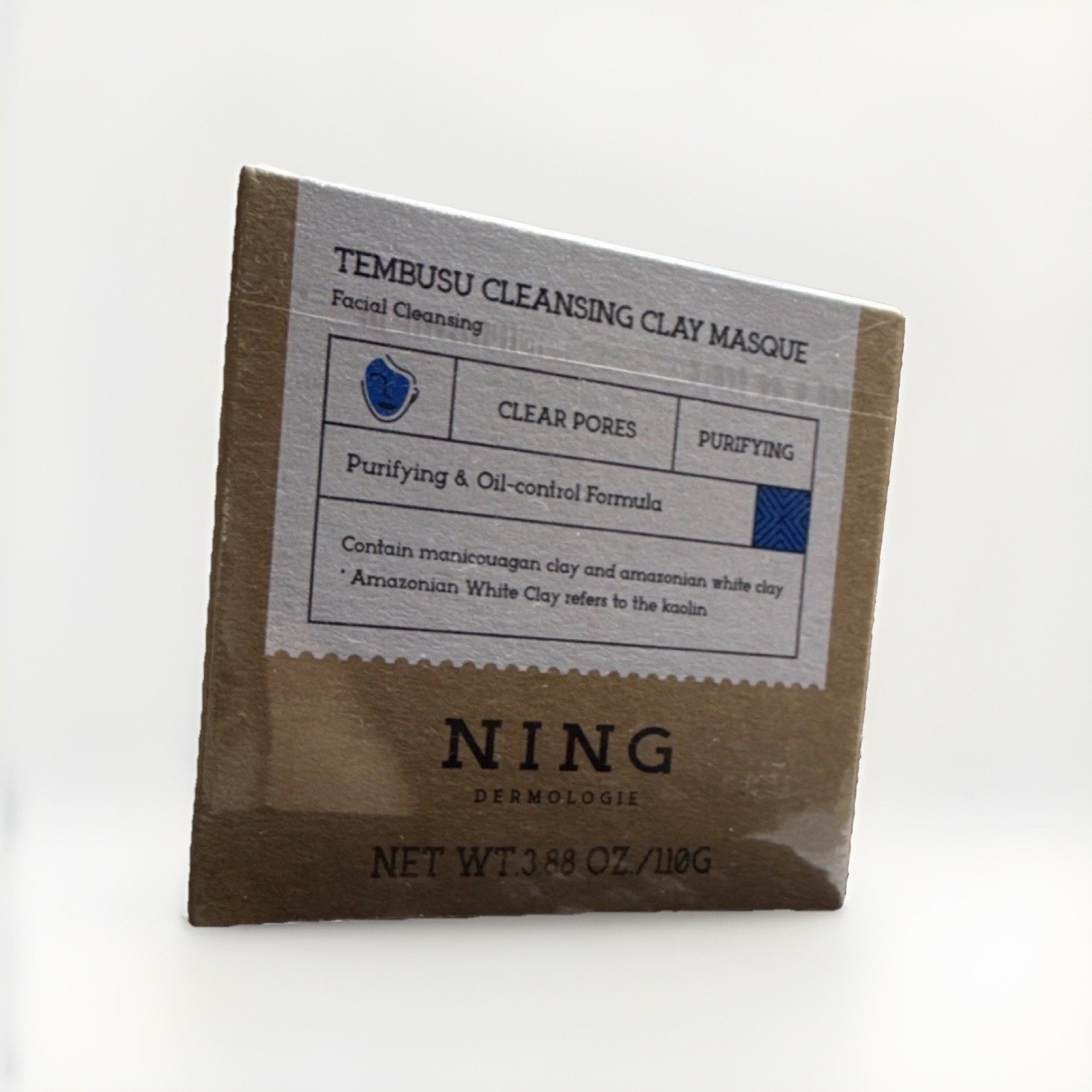 NING Dermologie Clay Mask Manicouagan & Amazonian White Clay Purifying 3.88 oz