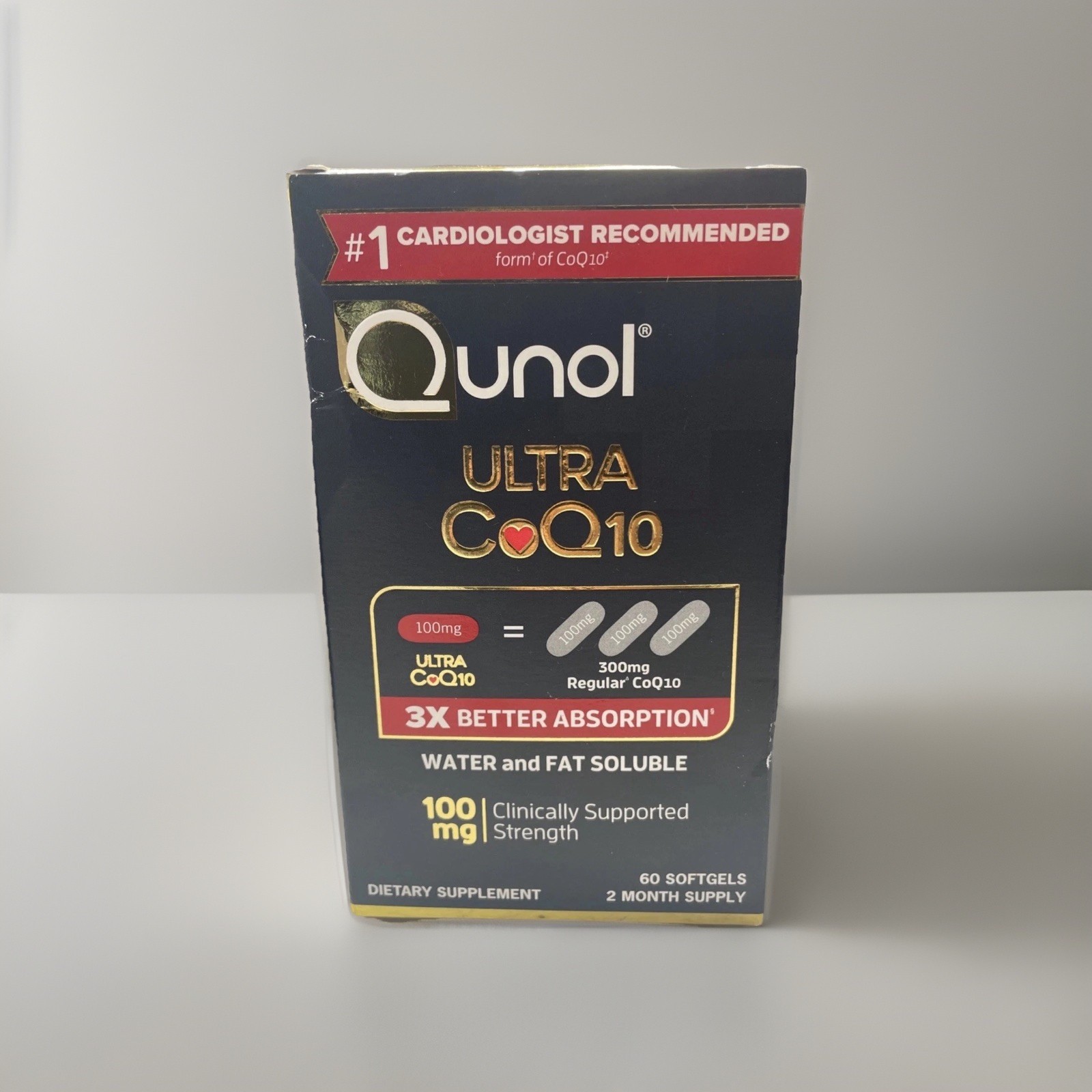 🎊🎉NEW Qunol Ultra CoQ10 100mg Better Absorption Water 60 Count Exp 10/2027.