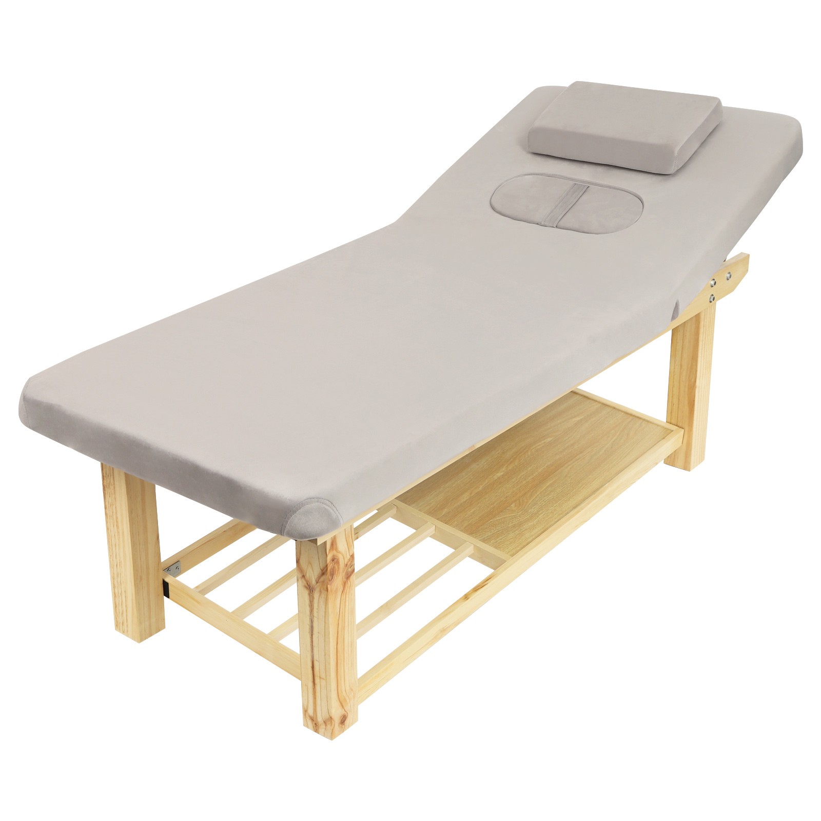 Solid Wood Stationary Massage Table 0-45°Angle Adjustable Physical Therapy Table