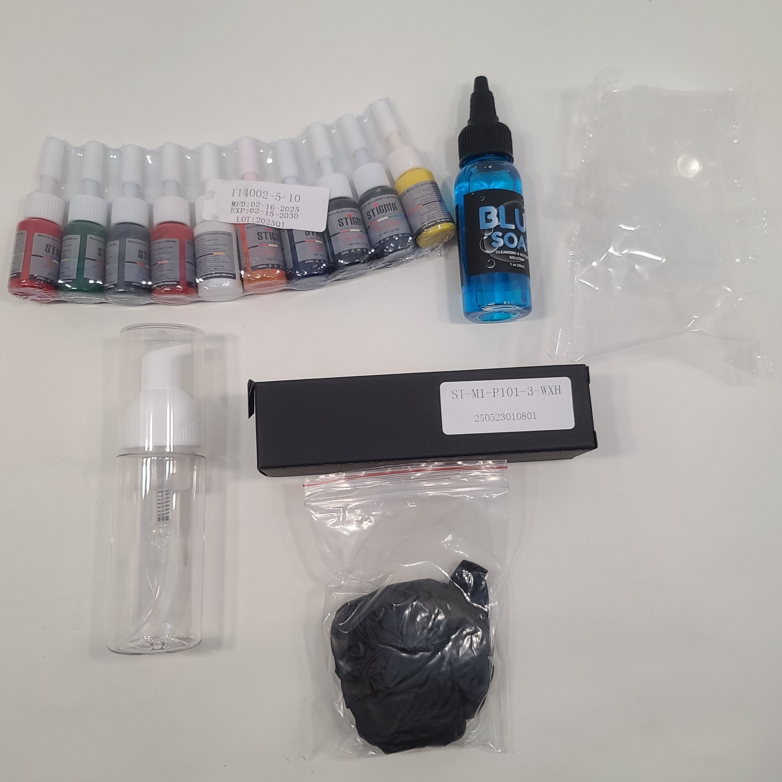 Stigma Rotary Tattoo Machine Kit Wireless Pen Power Supply Inks Cartridges Set