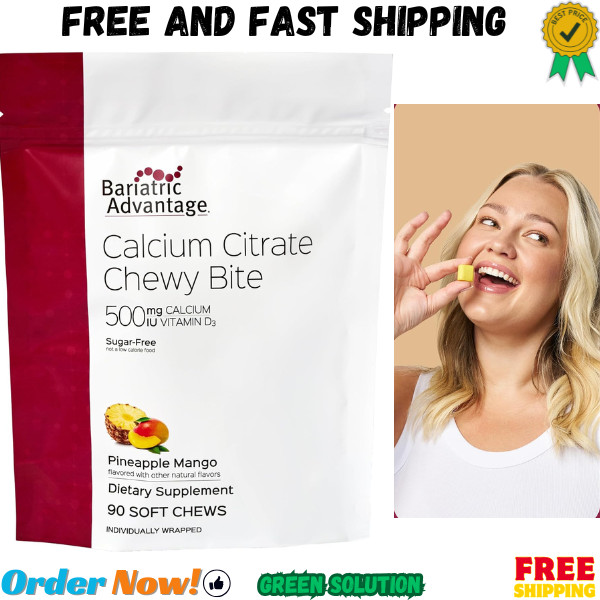 Bariatric Advantage Calcium Citrate Chewy Bites 500 mg – Highly Absorbable D…