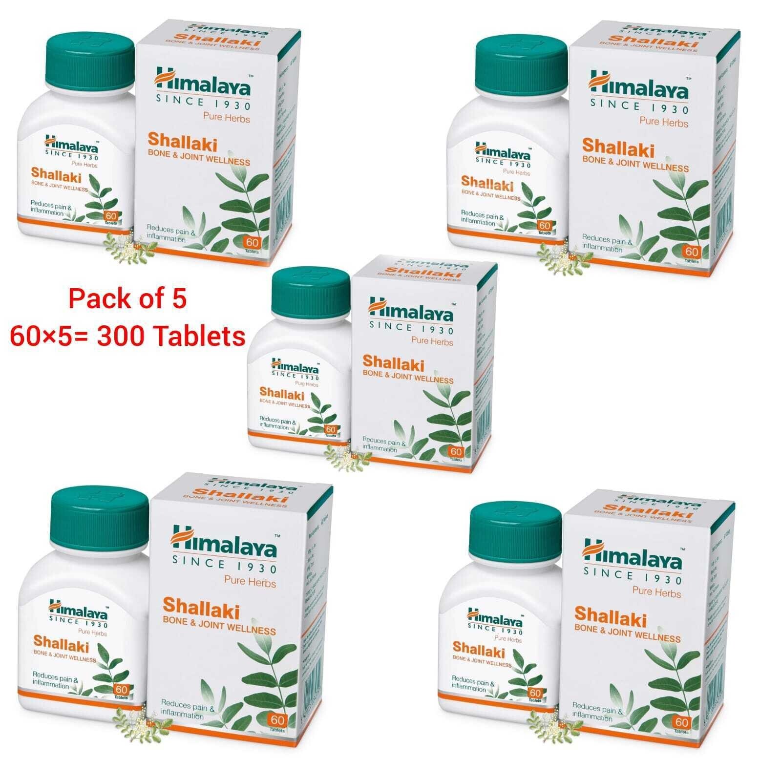 5 X Himalaya SHALLAKI 60 Tablets | Indian frankincense | Boswellia serrata