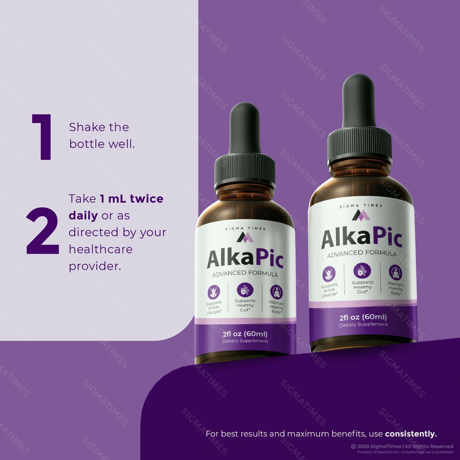 AlkaPic Drops, Advanced Formula, Natural Weight Loss Supplement (30 serving)