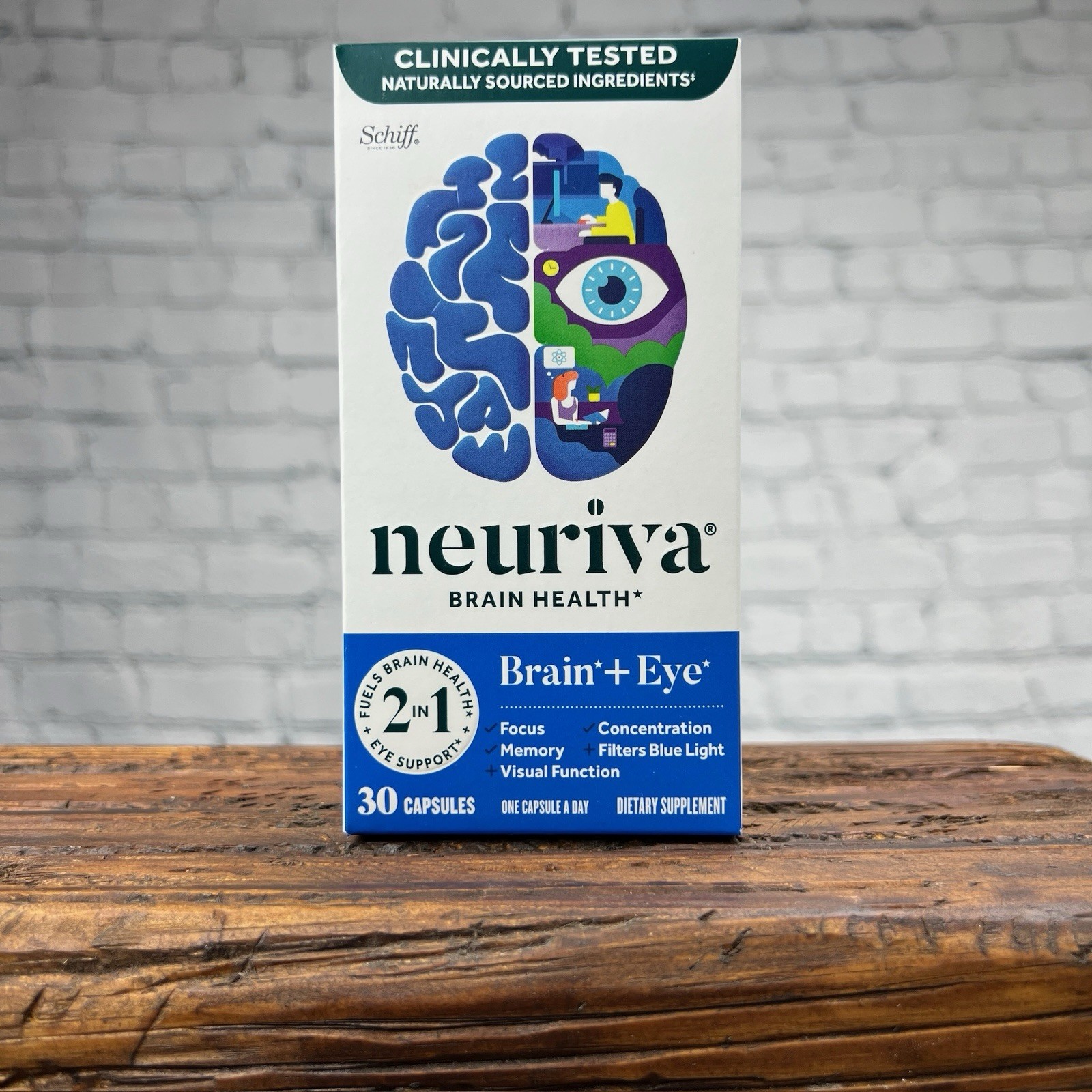 Neuriva Brain + Eye Dietary Supplement Capsules 30 Ct Exp 11/2027