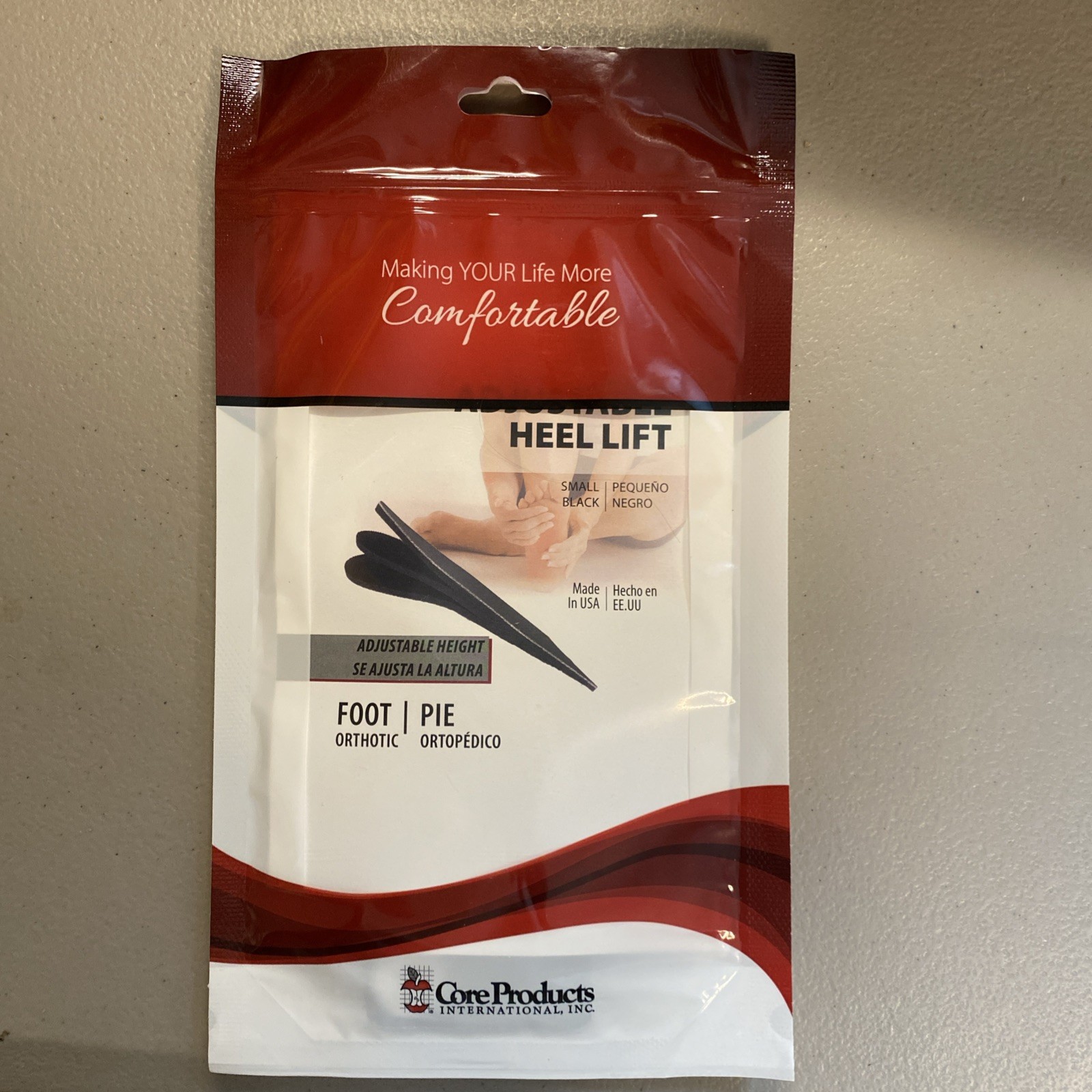 Core Products /Adjustable Heel Height Lift /Size Small Single lift, not a pair