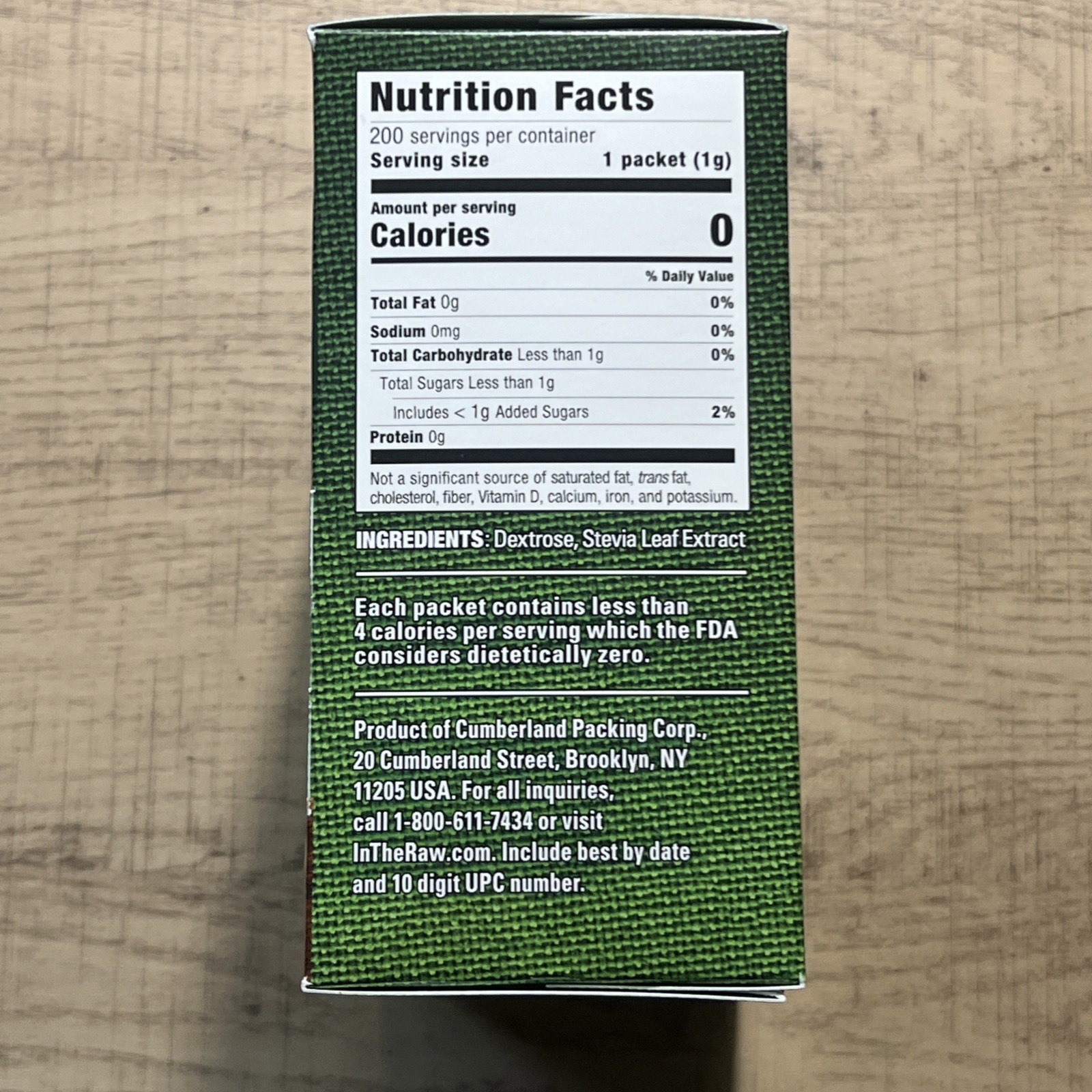 Stevia In The Raw Sweetener Packets, 200 Ct Box, 200 Count (Pack of 1)