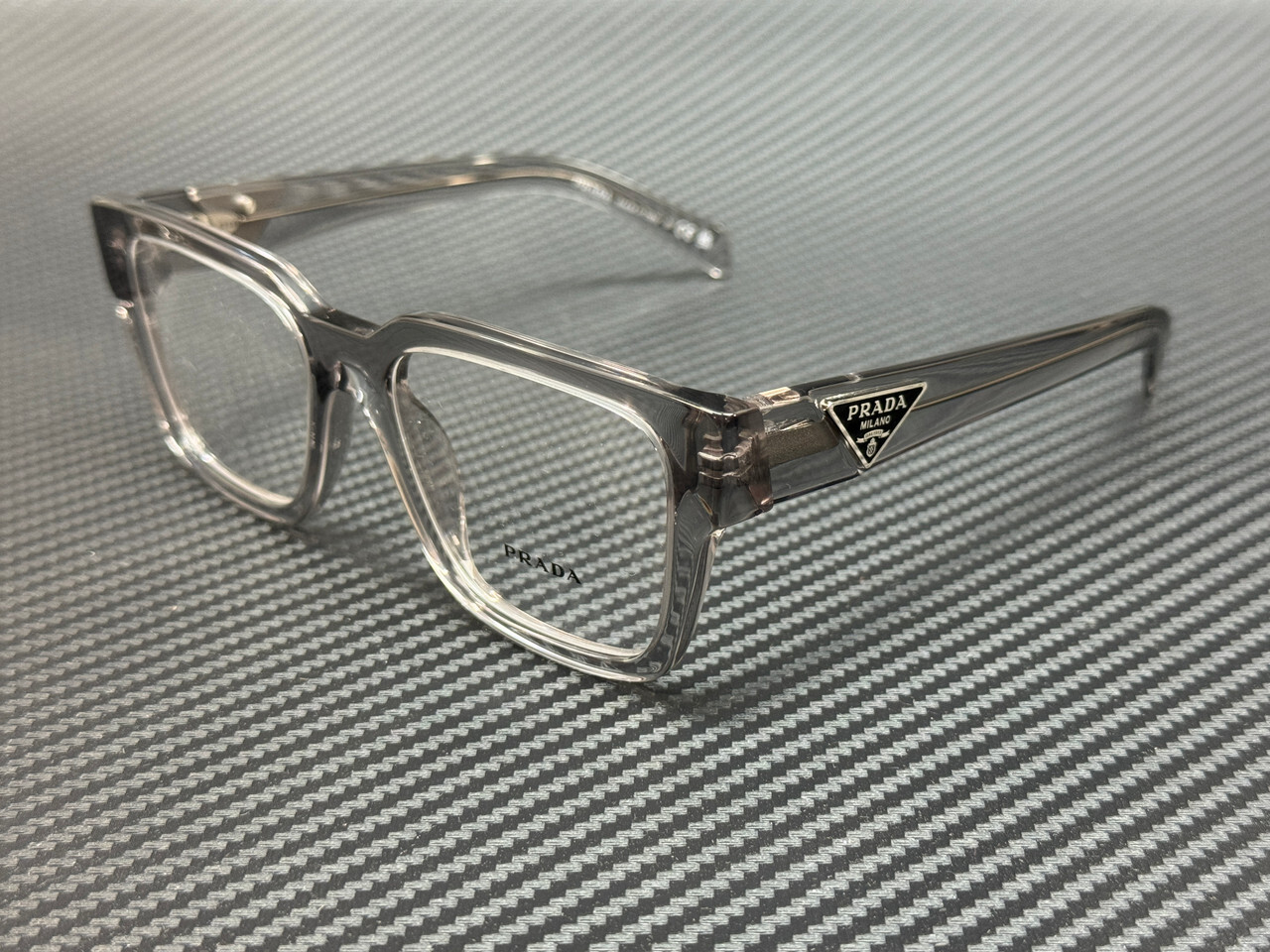 PRADA PR 08ZV 18S1O1 Transparent Grey Men’s 54 mm Eyeglasses