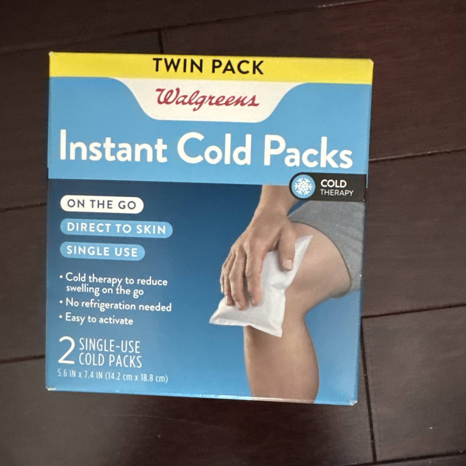 Walgreens Instant Cold Packs-On The Go Direct To Skin-Single Use 2PK Open Box