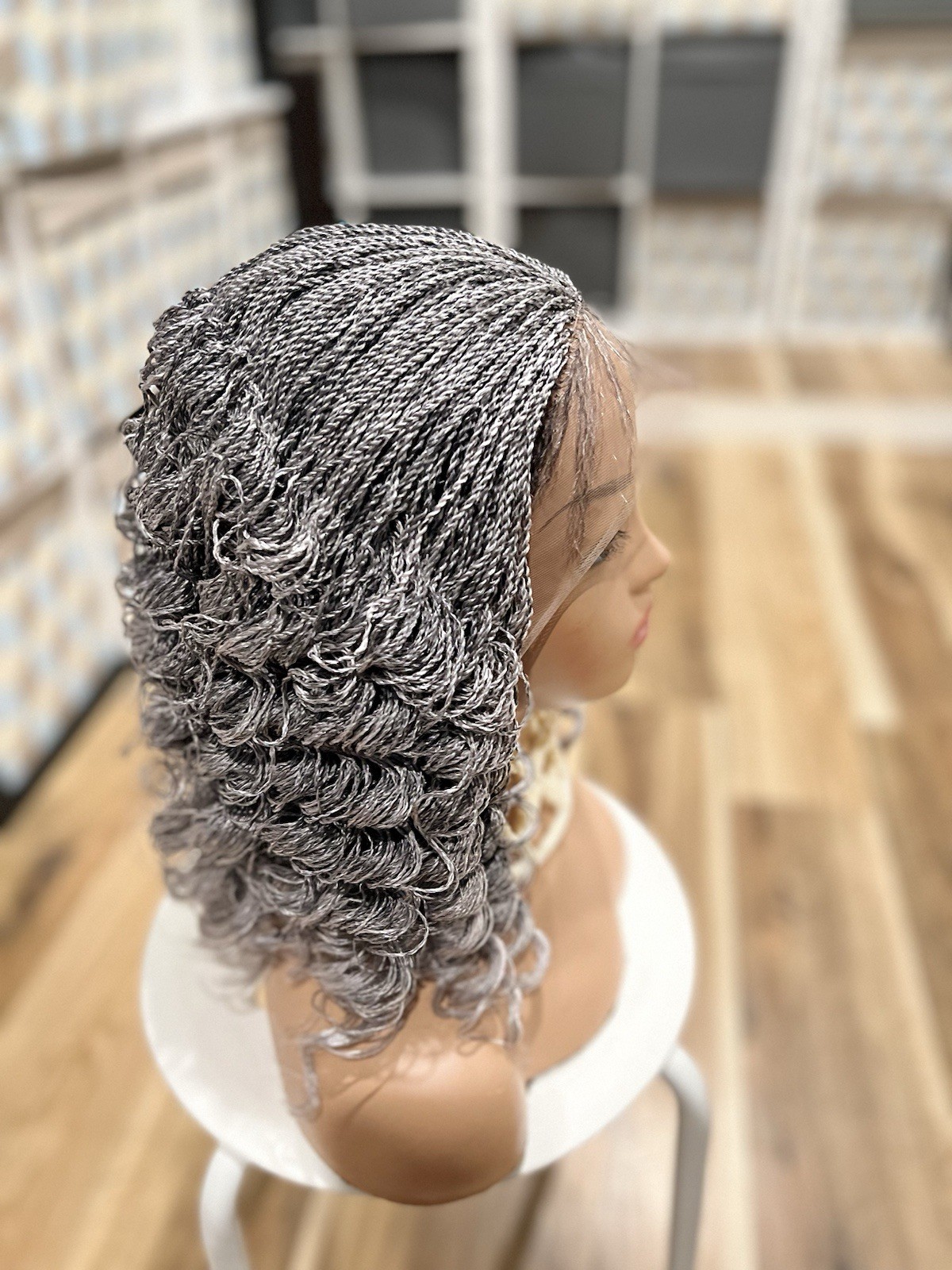 Braided wig: beautiful Handmade braided micro twist wig made on a full lace wig