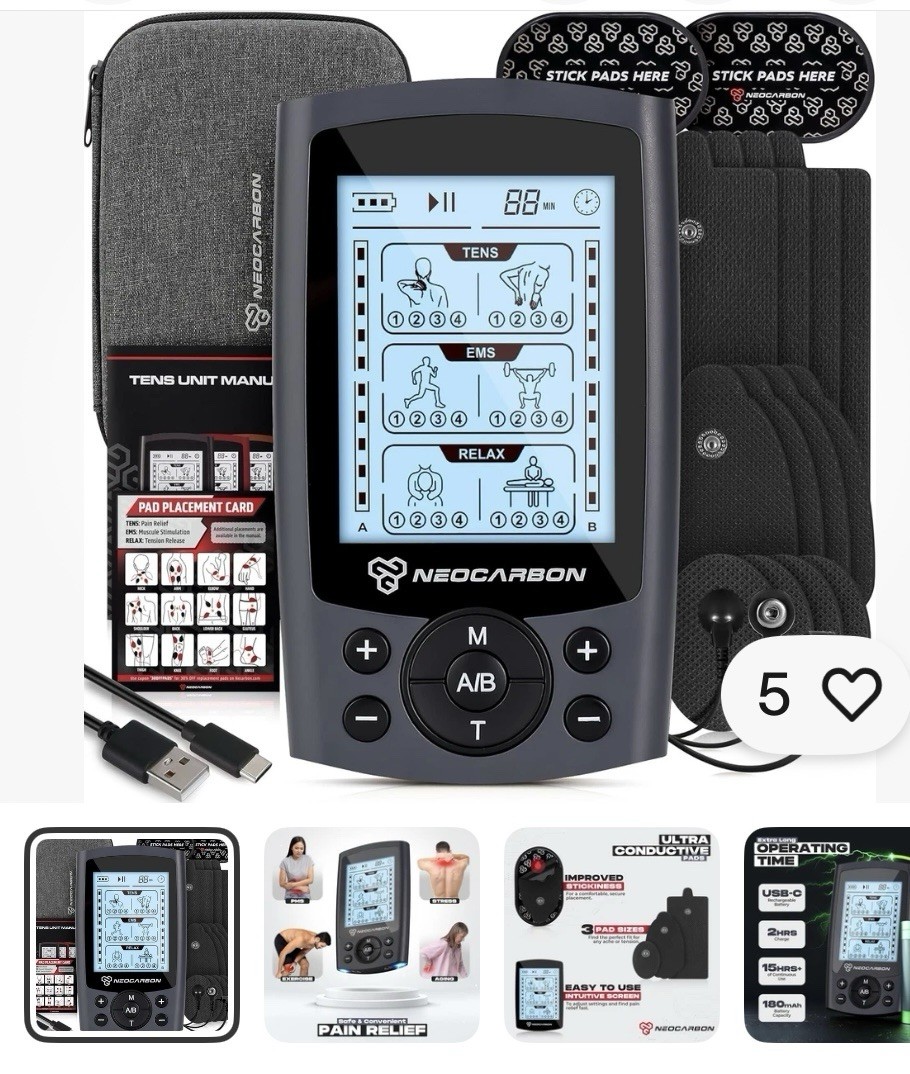 Neocarbon SM9126 Electric Pain Relief TENS Unit Muscle Stimulator Pulse NIB