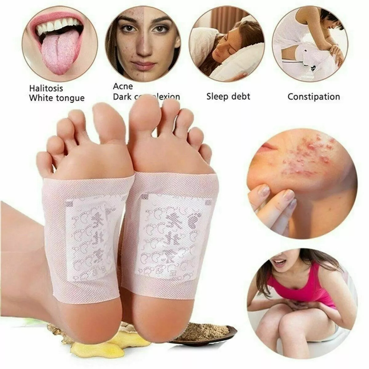 150PCS Detox Foot Patches Pads Body Toxins Feet Slimming Deep Cleansing Herbal