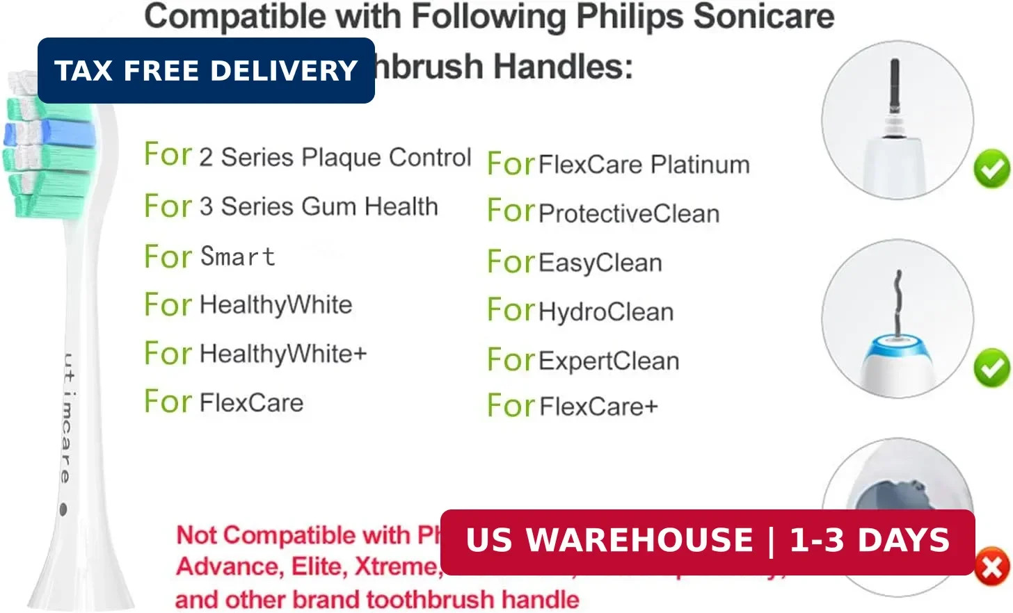 Replacement Toothbrush Heads for Philips Sonicare 10 Pack