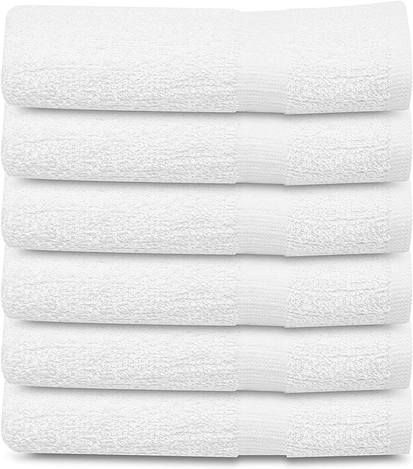 Bath Towels 6 Pack “22×44” White Cotton Towel Set Bath Pool Gym Towels Beach