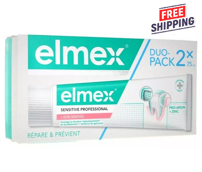 2 PACK Elmex Sensitive Professional + Gums Care 75ml Exp 02/2027